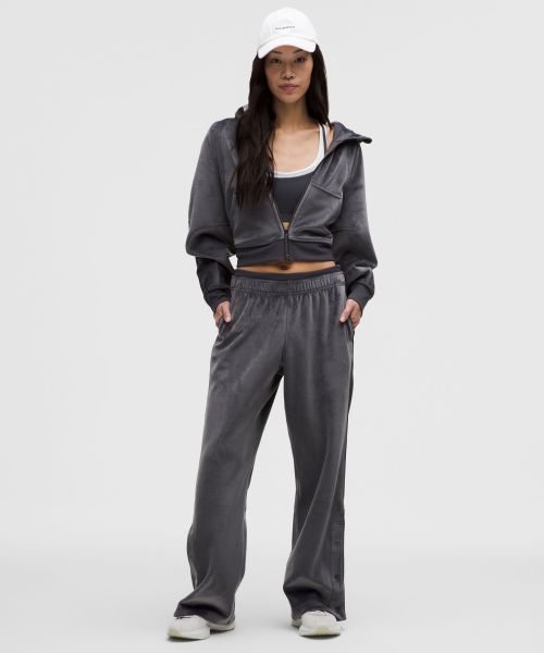 Scuba Tearaway 女士常规款中腰裤脚排扣运动裤 *丝绒