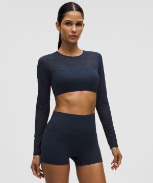 涡纹蕾丝提花海军蓝