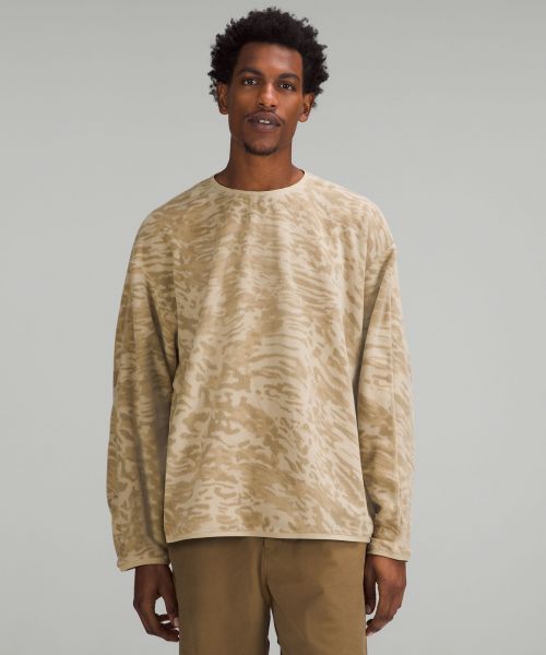 oversized-fit 男士圆领拉绒卫衣