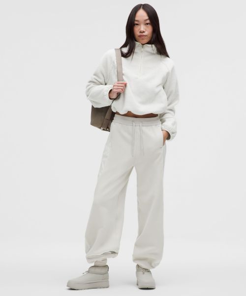 Fleece-Panelled 女士拉绒拼接高腰阔腿裤