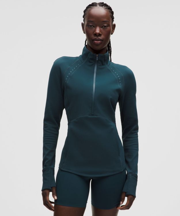 Cold Weather 女士跑步半拉链夹克 *抓绒 芯吸