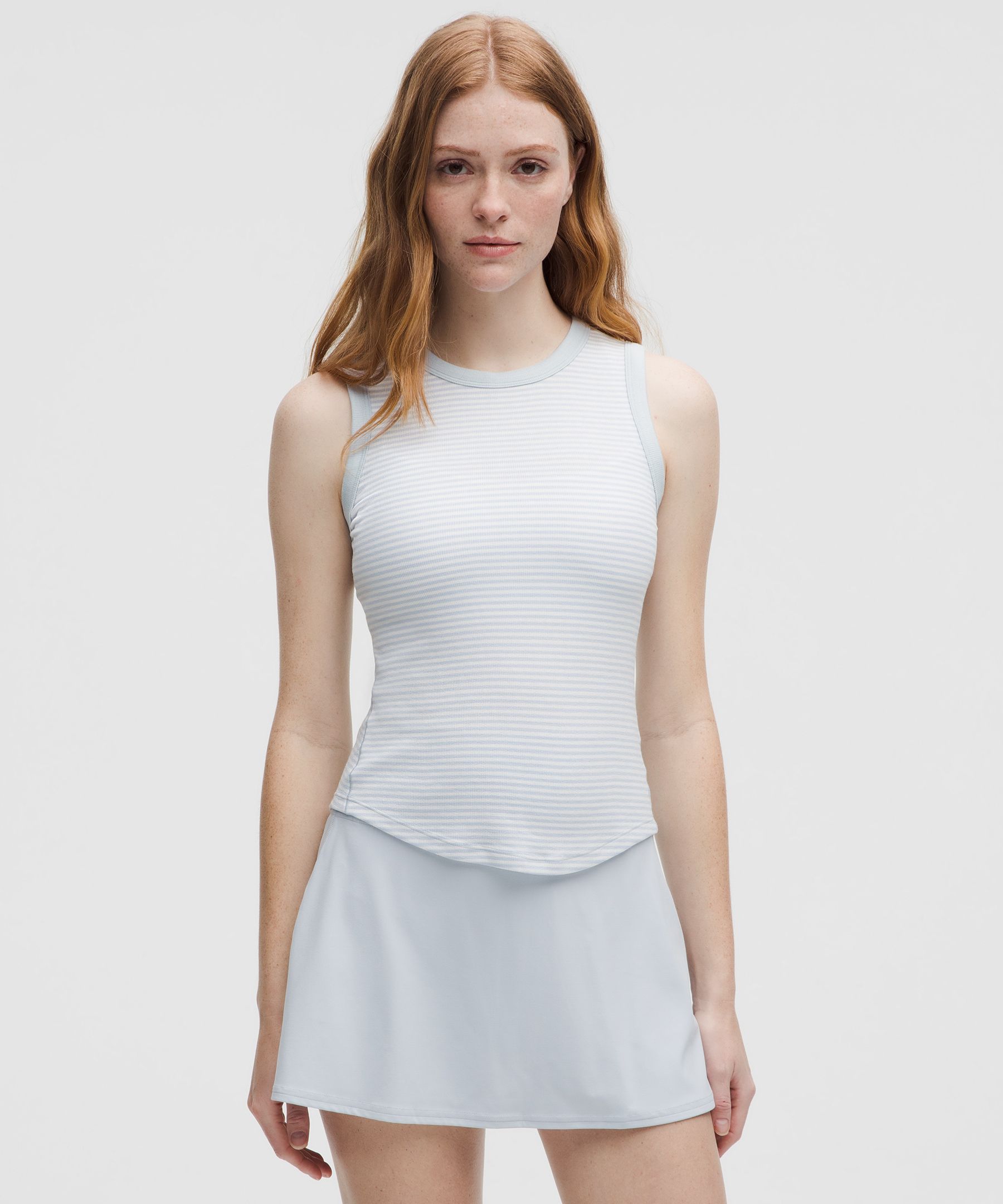 白淀粉蓝细条纹