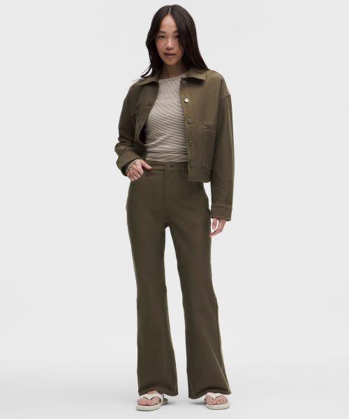 EasyFive 女士五袋款高腰微喇裤