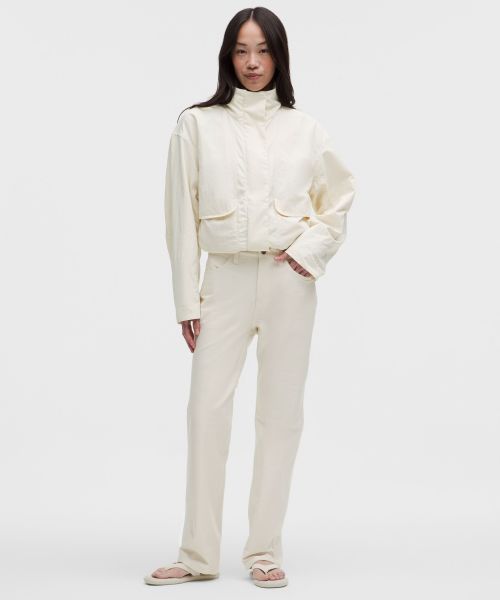 EasyFive 女士五袋款宽松剪裁中腰直筒长裤