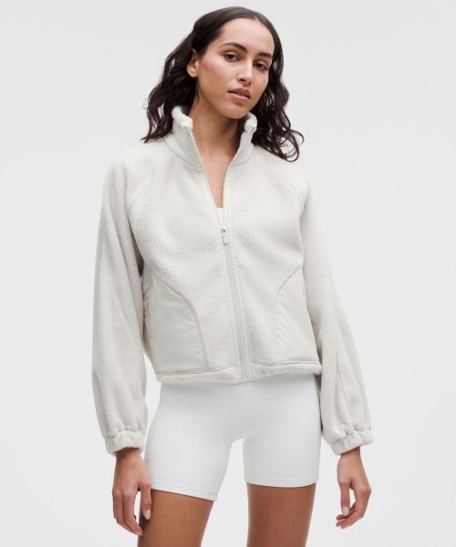 Contrast Fleece 女士撞色抓绒烟囱领夹克