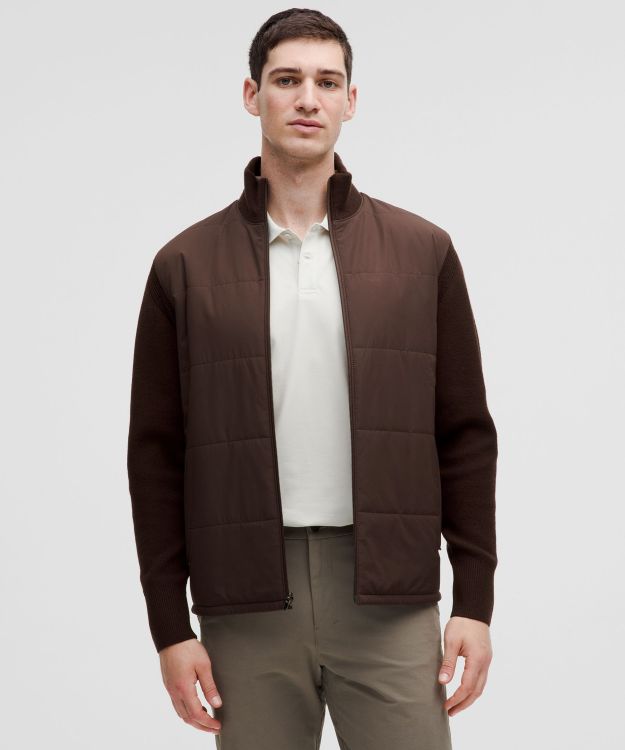 Water-Repellent 男士拉链针织外套