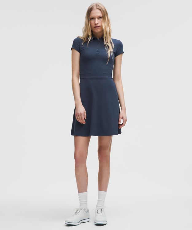 Pique 女士高尔夫珠地短袖休闲连衣裙