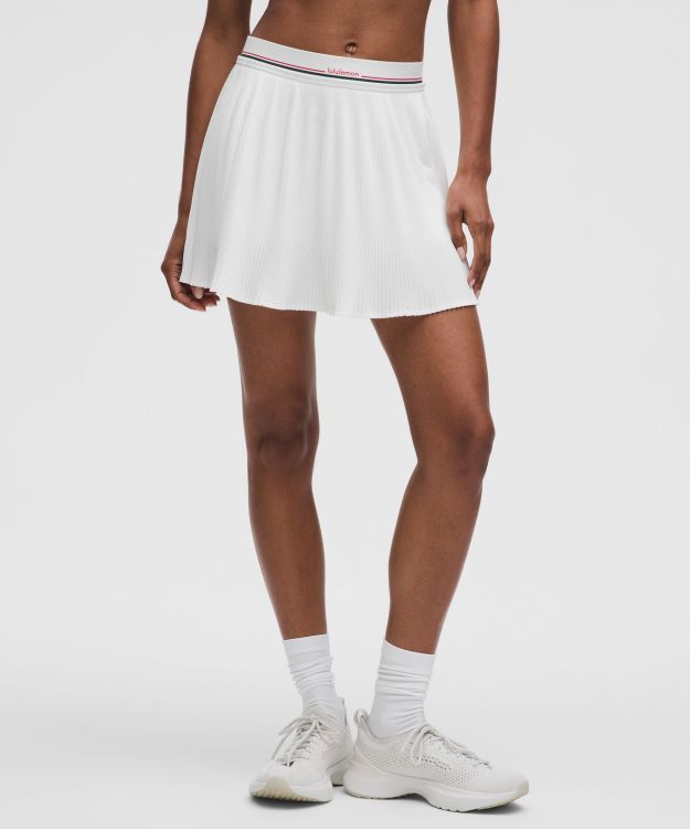 Logo-Waist 女士腰部徽标微褶网球裙