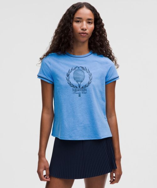 Crewneck 女士网球圆领短袖 T 恤 *图案款