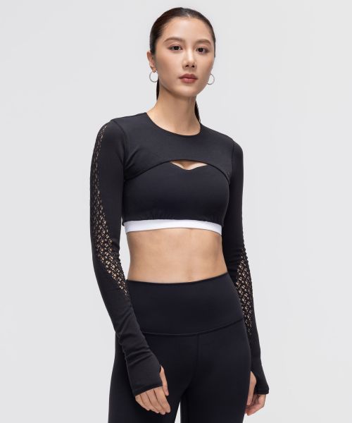 RevealKnit Interlace 女士瑜伽长袖短披肩