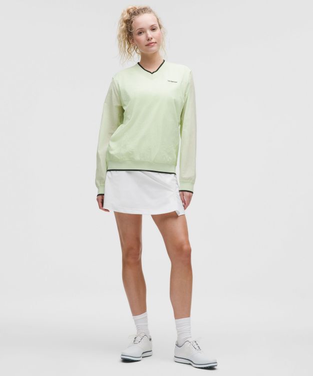 Stretch Twill 女士高尔夫弹力斜纹前侧褶饰短裙