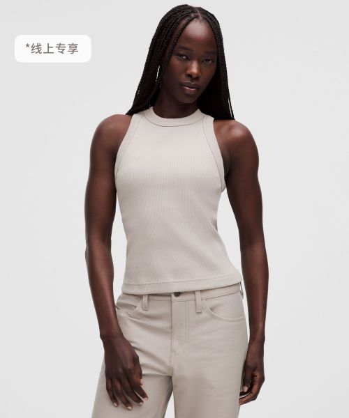 Ribbed 女士罗纹高克重棉混纺工字背心