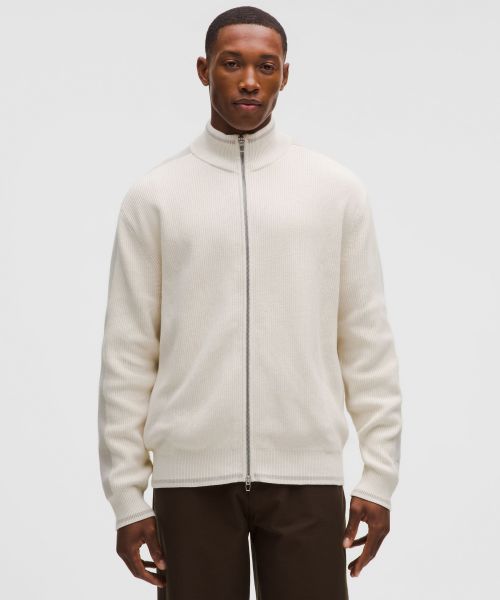 Cotton-Blend 男士棉混纺拉链针织衫