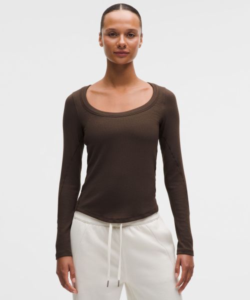 Hold Tight 女士紧身剪裁低圆领长袖 T 恤