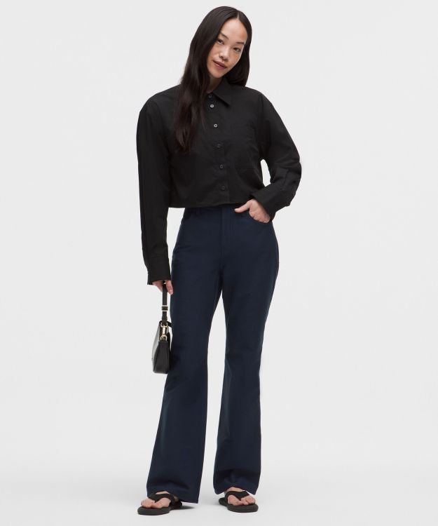 EasyFive 女士五袋款高腰微喇裤