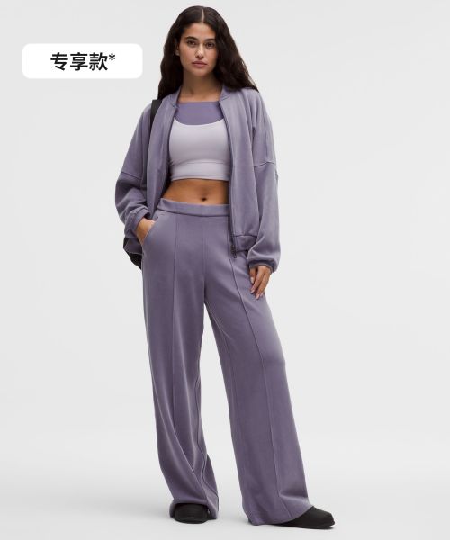 Brushed Softstreme 女士拉绒中褶阔腿裤 *常规款