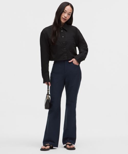 EasyFive 女士五袋款高腰微喇裤