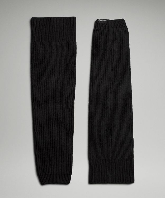 Ribbed Knit 女士羊毛混纺罗纹针织保暖腿套