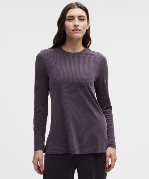 Ribbed Drapey Softstreme 女士罗纹垂坠感长袖上衣