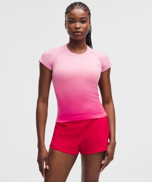 草莓粉渐变染混色