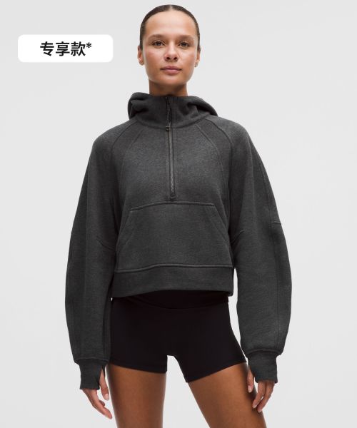 Scuba 女士超宽松款半拉链连帽衫