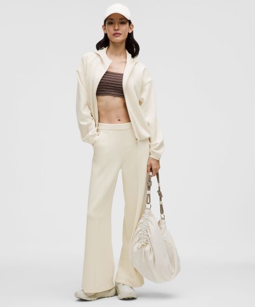 Brushed Softstreme 女士拉绒中褶阔腿裤