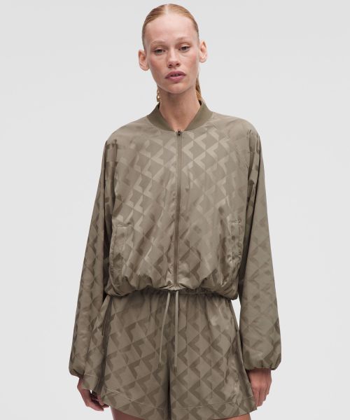Monogram 女士图案款缎面运动外套