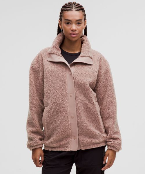 Boucle Fleece 女士珠皮呢拉绒按扣外套