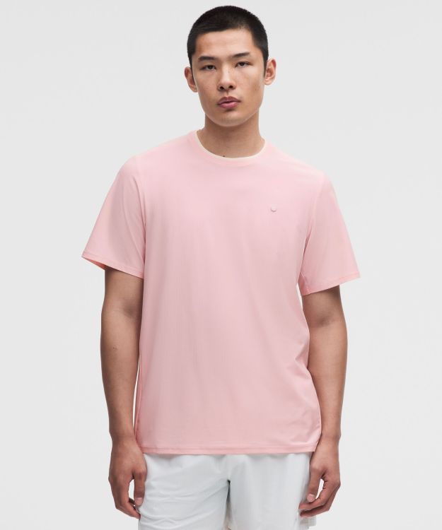 UV-Protective 男士网球条纹网面 T 恤