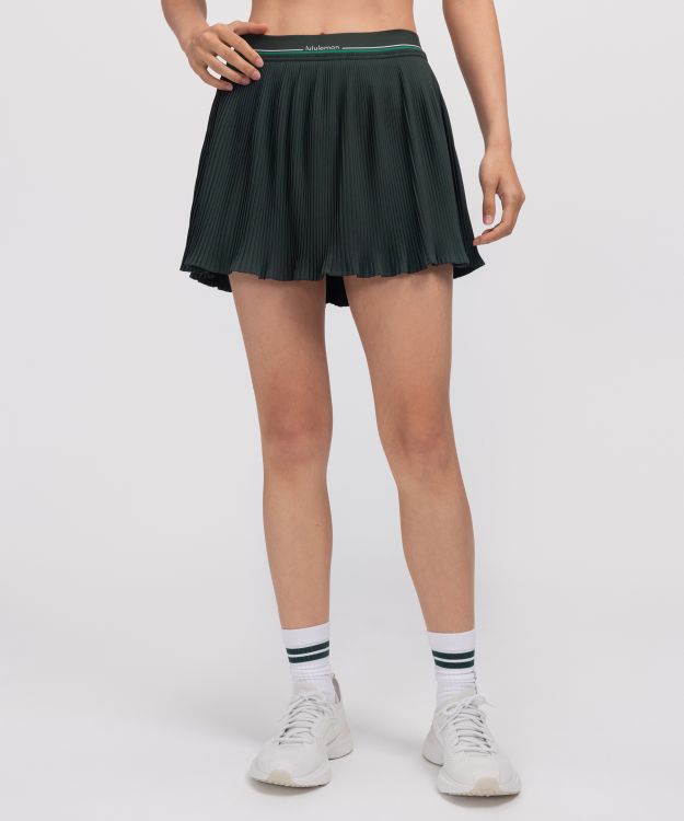 Logo-Waist 女士腰部徽标微褶网球裙