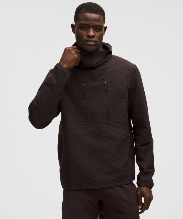 Grid Fleece 男士运动网格拉绒高领口套头连帽卫衣