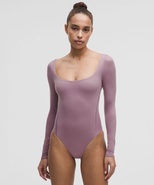 Nulu 女士方领长袖比基尼连体衣