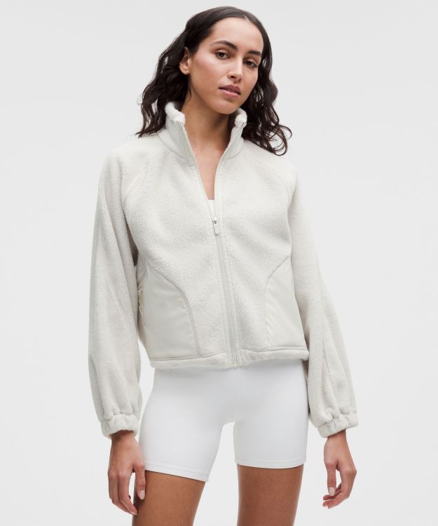 Contrast Fleece 女士撞色抓绒烟囱领夹克