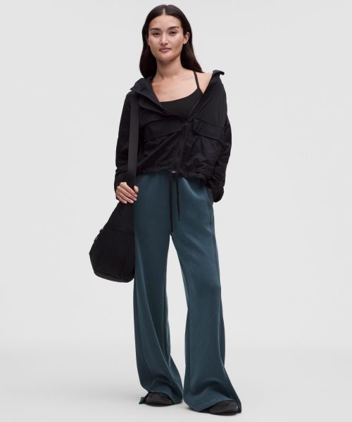 Contrast-Ribbed Softstreme™女士阔腿裤
