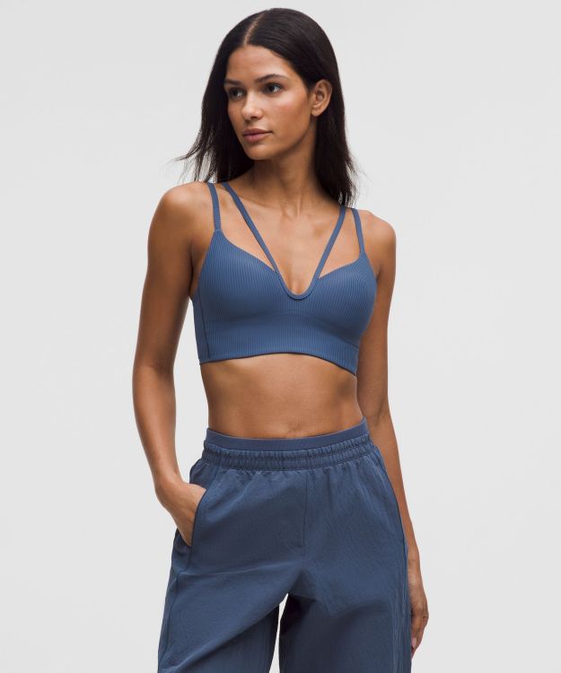 Like a Cloud 女士前 V 肩带长款运动内衣 B/C *罗纹