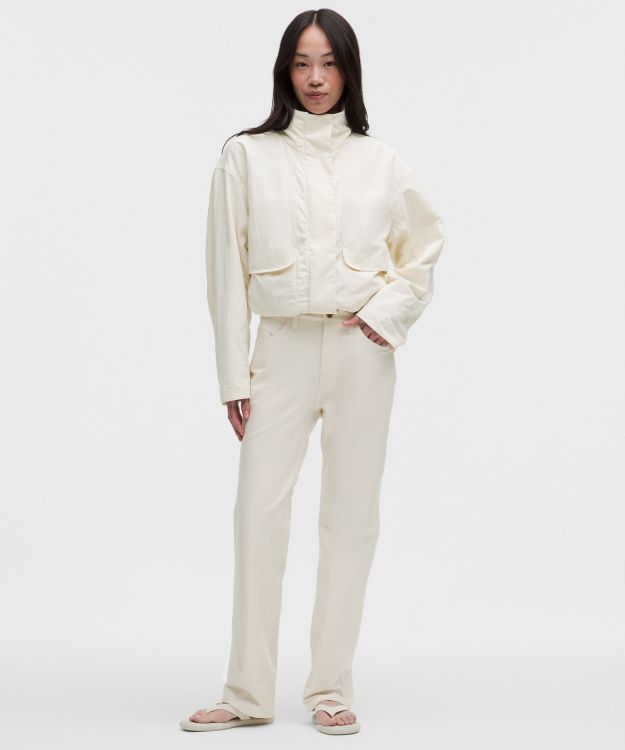 EasyFive 女士五袋款宽松剪裁中腰直筒长裤