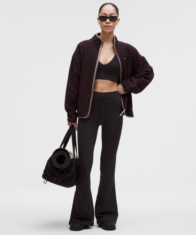 Groove Rib 女士运动罗纹高腰加宽喇叭裤