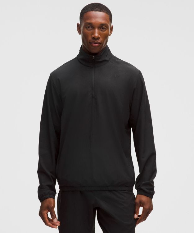 Zeroed In 男士褶皱纹理半拉链运动衫