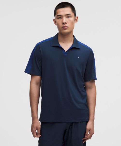 Mesh-Panelled 男士网球网面拼接休闲衫