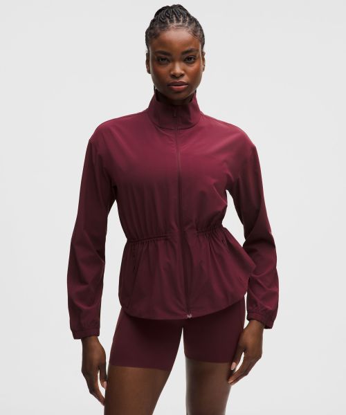 女士跑步腰部抽绳防紫外线夹克 防晒速干芯吸