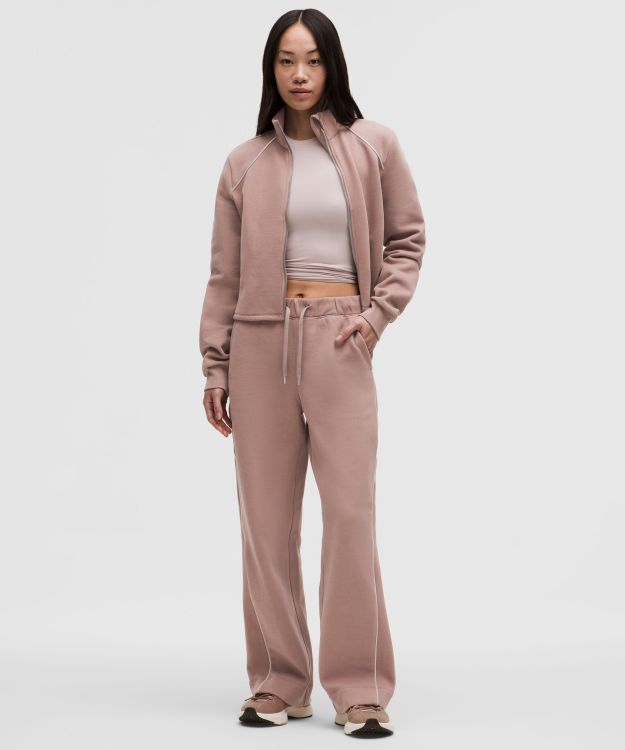 Fleece 女士拉绒高腰直筒长裤