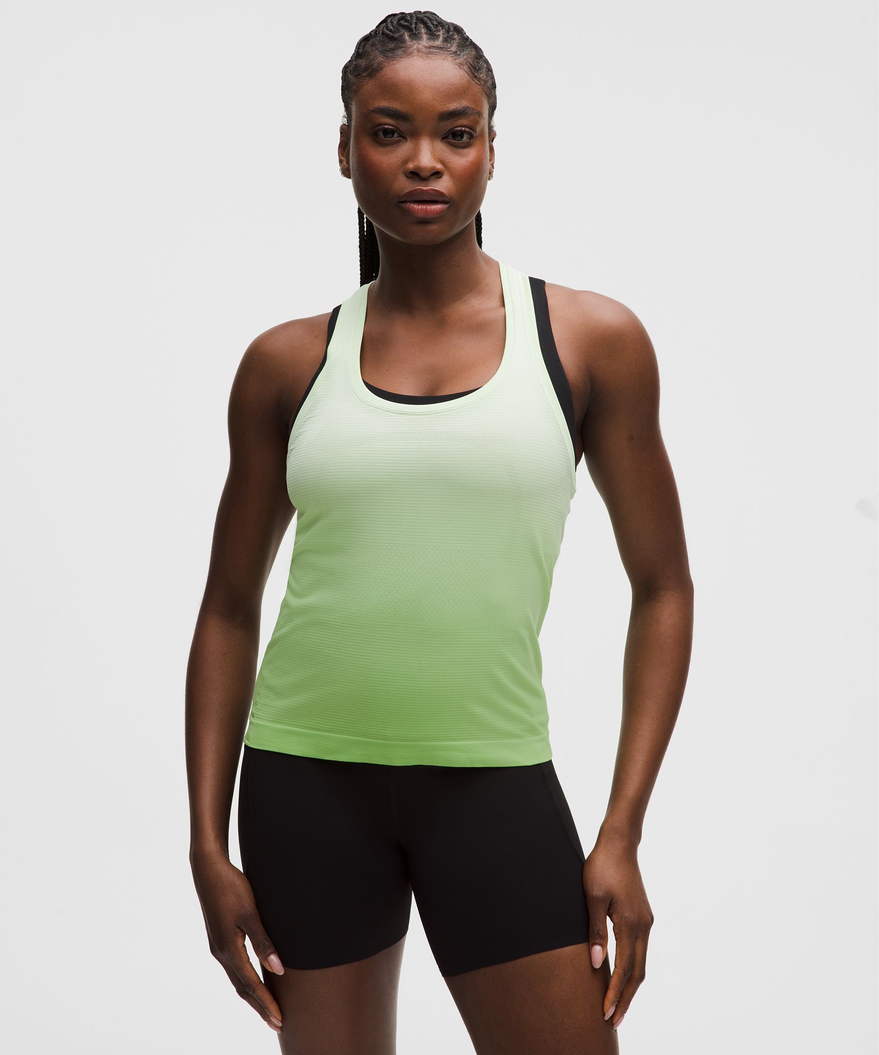 抹茶绿渐变染混色