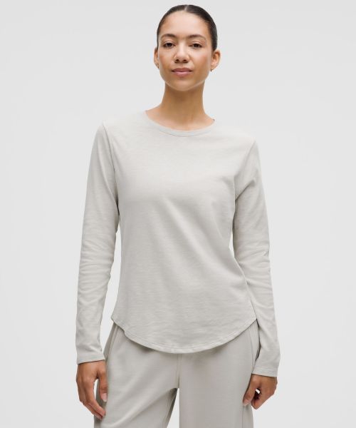 Love 女士长袖 T 恤 *粗纺平纹针织