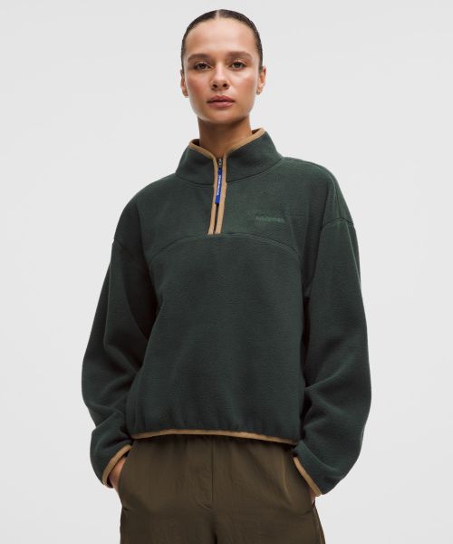 Tumbled 女士运动抓绒半拉链外套