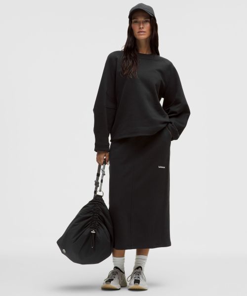 Loungeful 女士高腰中长半身裙 *抓绒