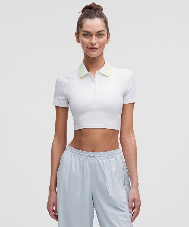 Pique 女士修身剪裁珠地短款休闲衫