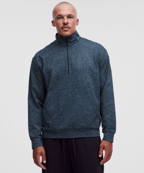 Heavy Soft Jersey 男士高克重平纹针织半拉链衫