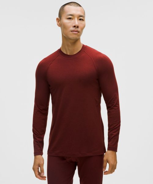 Wool-Blend 男士运动羊毛混纺圆领打底衫